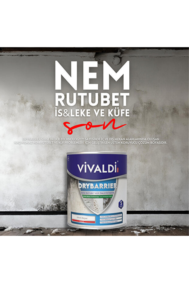 Nem Rutubet Ve Küf Önleyici Boya - Antibakteriyel Özellikli Kesin Çözüm Ürünü - DRYBARRIER 1 KG