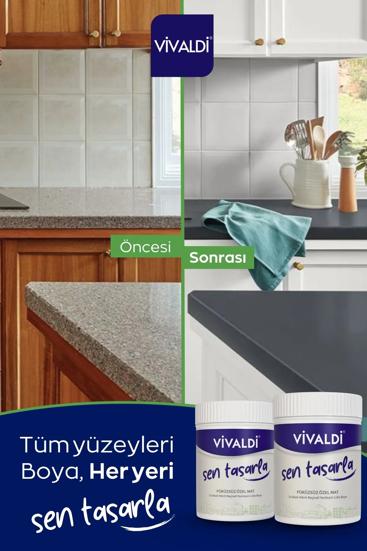Tüm Yüzeyler İçin Su Bazlı Hibrit Yenileme Boyası DIY-Dolap-Ahşap-Mobilya-Kapı-Beyaz Eşya-Fayans
