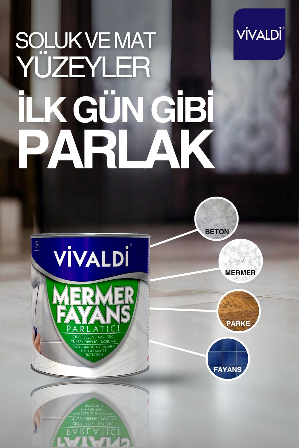 Fayans Ve Mermer Parlatıcı 1l - Tüm Yüzeyler Için Parlatıcı Vernik - Mermer, Fayans, Parke Parlatıcı