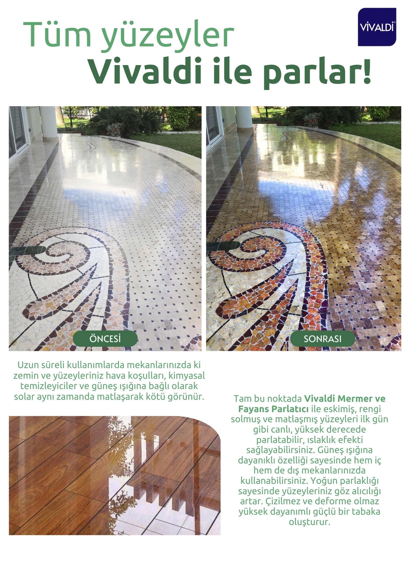 Fayans Ve Mermer Parlatıcı 1l - Tüm Yüzeyler Için Parlatıcı Vernik - Mermer, Fayans, Parke Parlatıcı