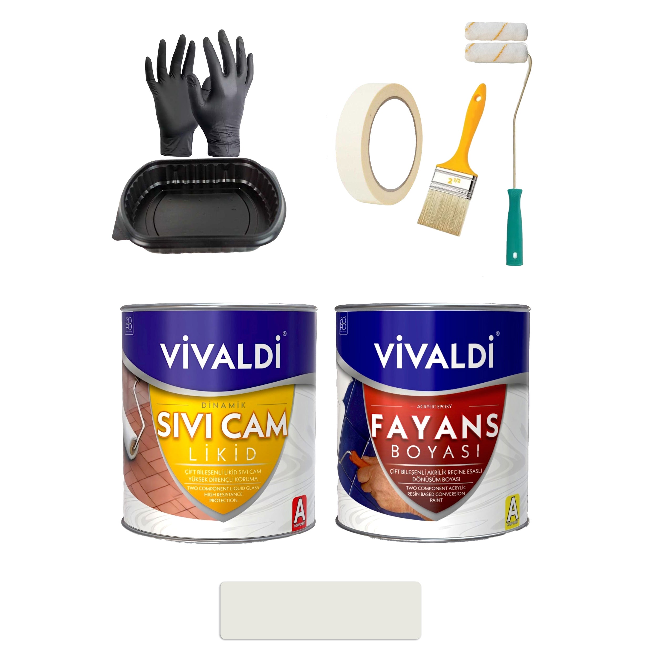 Fayans Boyası Seti Sıvı Cam Ve Uygulama Seti Mutfak,Mermer,Banyo,Tezgah Boyama Seti