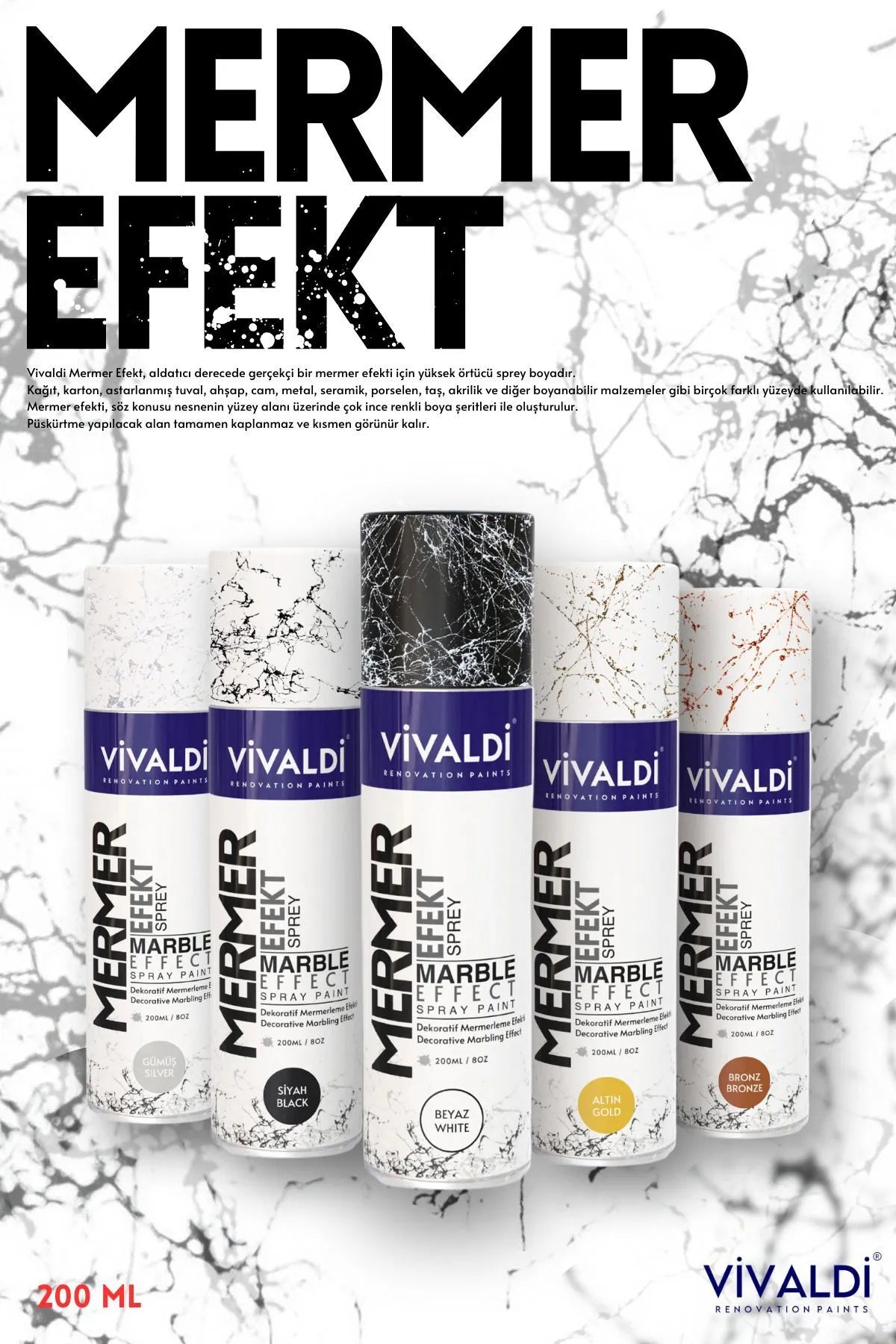 Mermer Efekt Sprey Boya 200ml