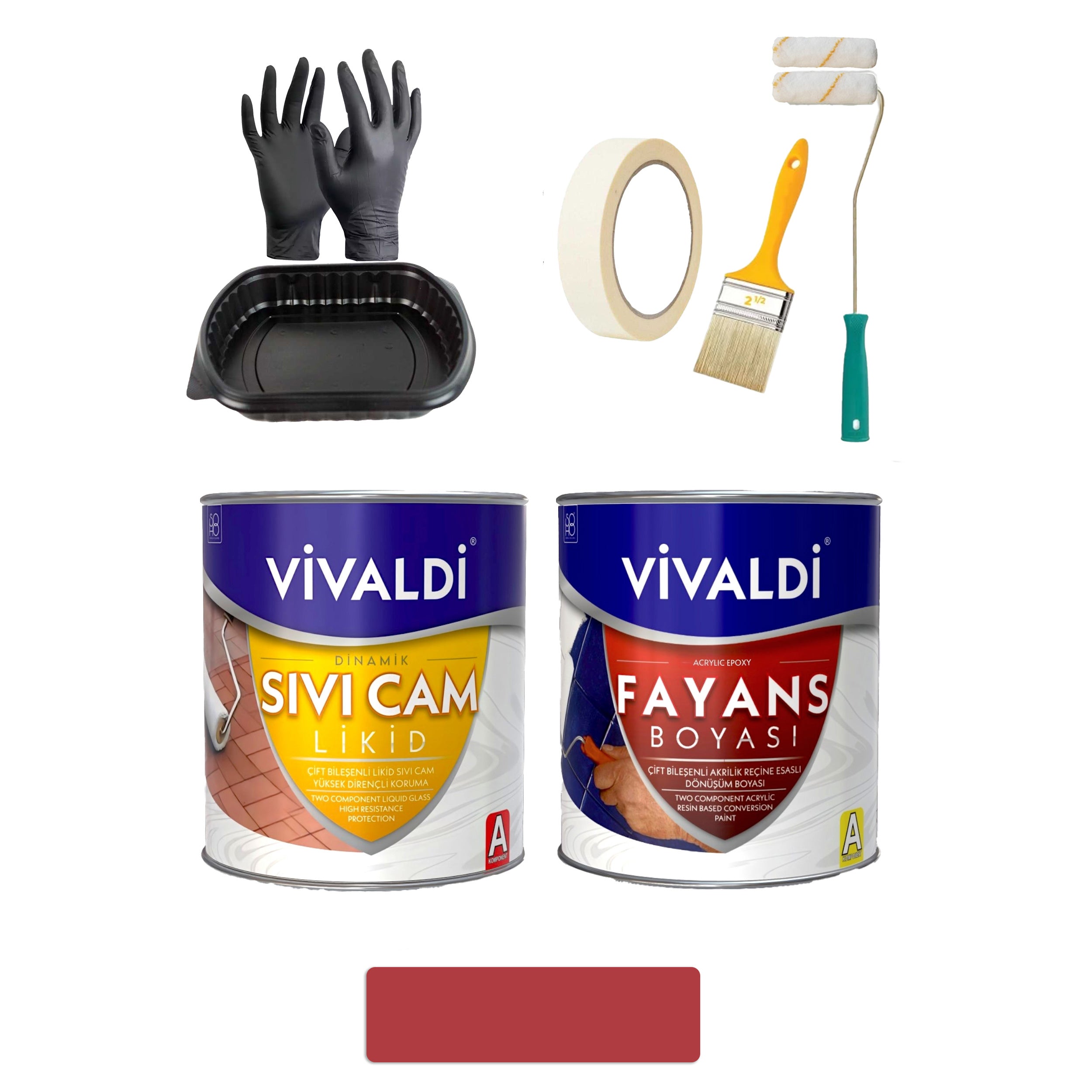 Fayans Boyası Seti Sıvı Cam Ve Uygulama Seti Mutfak,Mermer,Banyo,Tezgah Boyama Seti