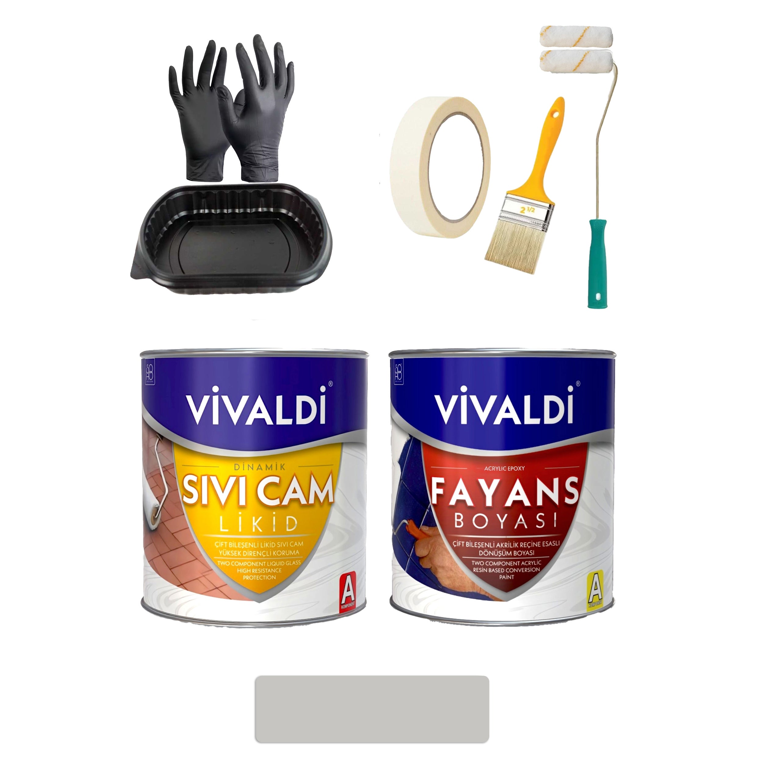 Fayans Boyası Seti Sıvı Cam Ve Uygulama Seti Mutfak,Mermer,Banyo,Tezgah Boyama Seti