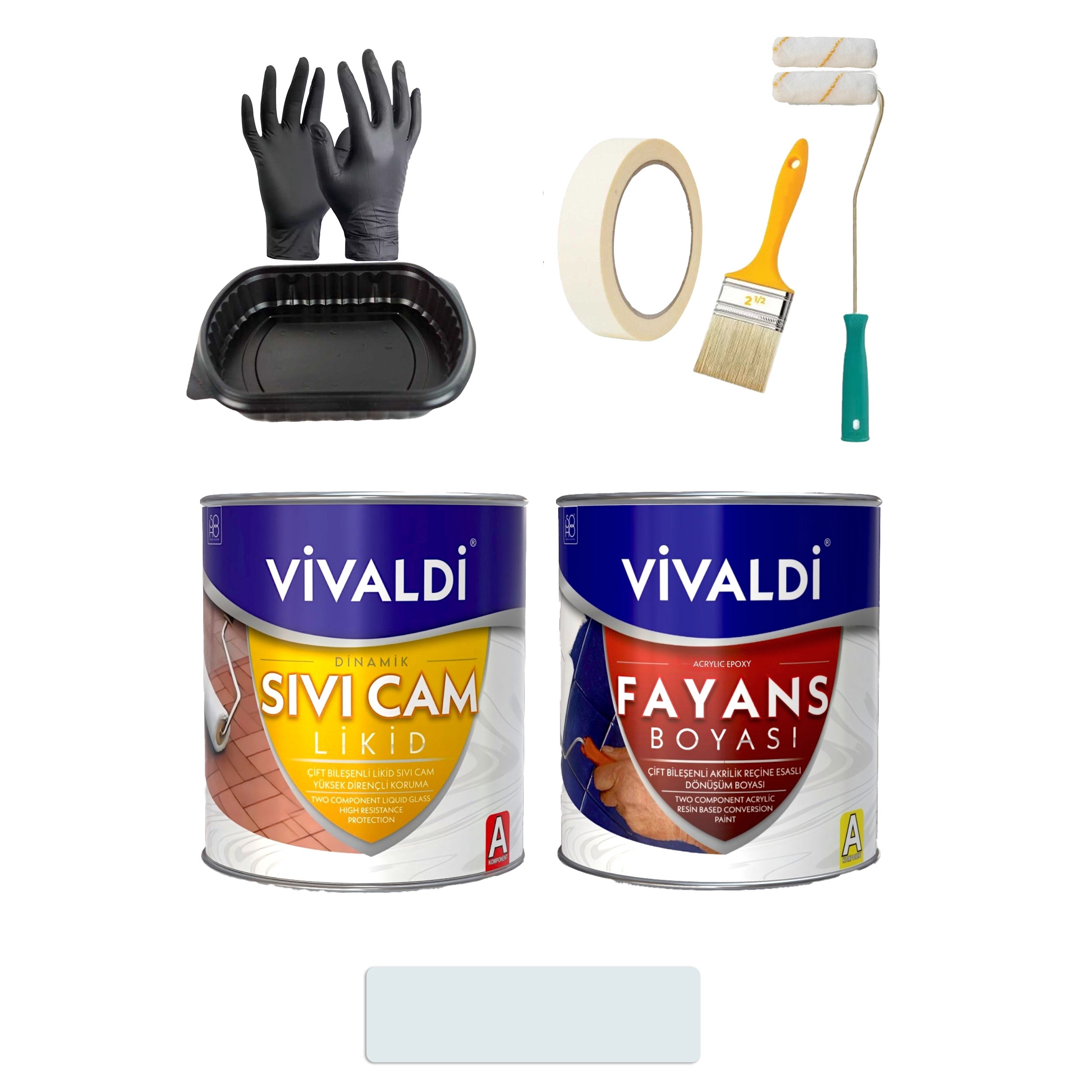 Fayans Boyası Seti Sıvı Cam Ve Uygulama Seti Mutfak,Mermer,Banyo,Tezgah Boyama Seti