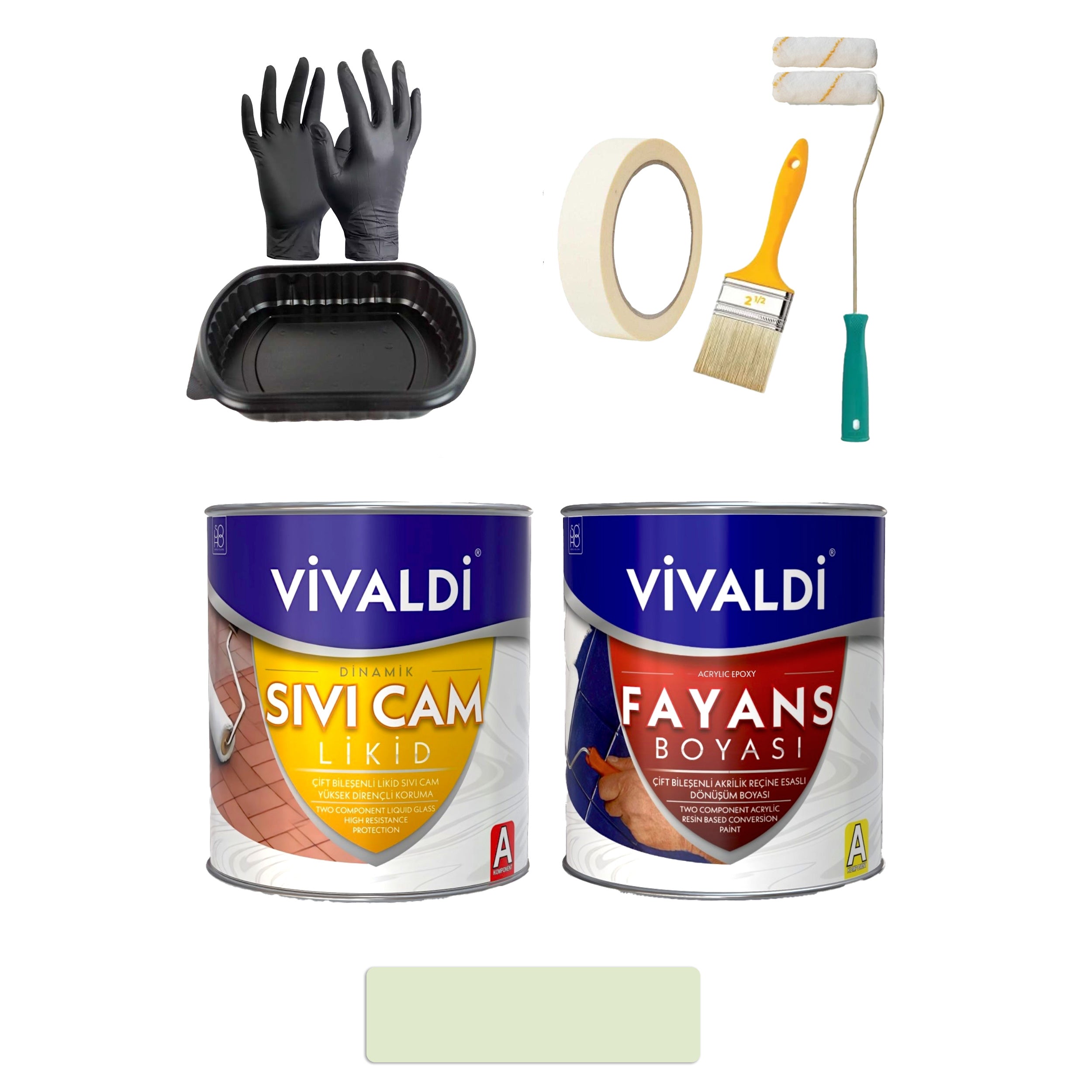 Fayans Boyası Seti Sıvı Cam Ve Uygulama Seti Mutfak,Mermer,Banyo,Tezgah Boyama Seti