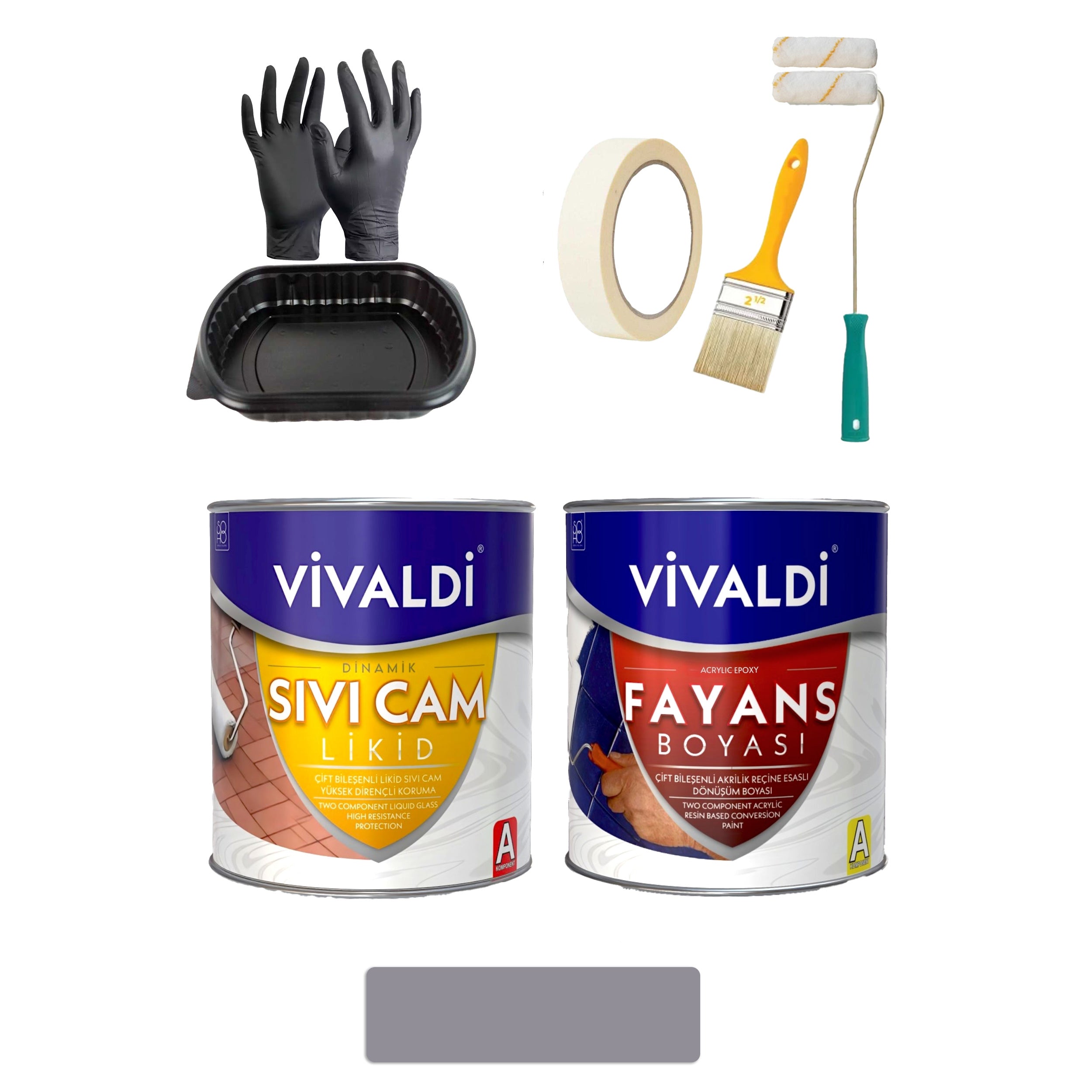 Fayans Boyası Seti Sıvı Cam Ve Uygulama Seti Mutfak,Mermer,Banyo,Tezgah Boyama Seti