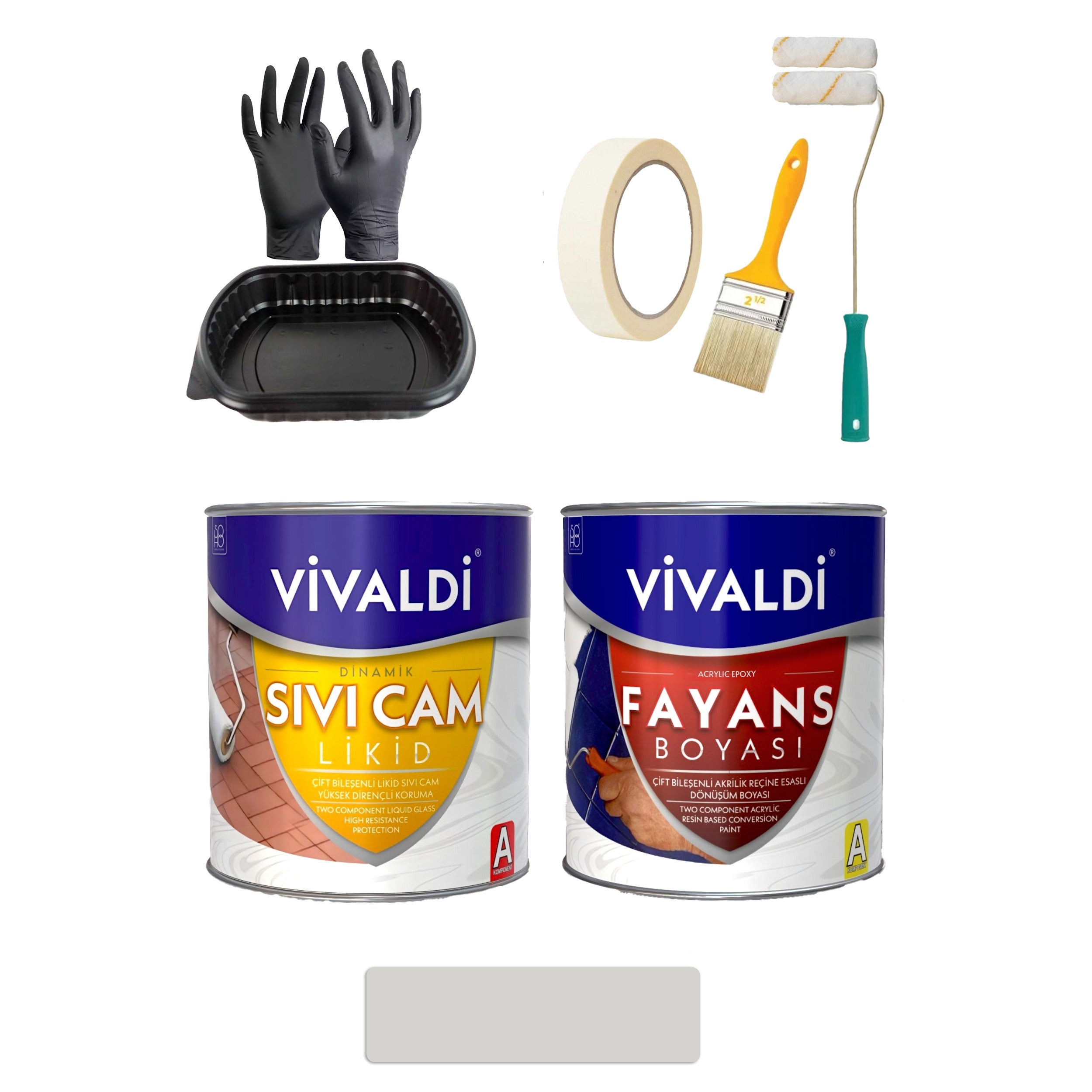 Fayans Boyası Seti Sıvı Cam Ve Uygulama Seti Mutfak,Mermer,Banyo,Tezgah Boyama Seti