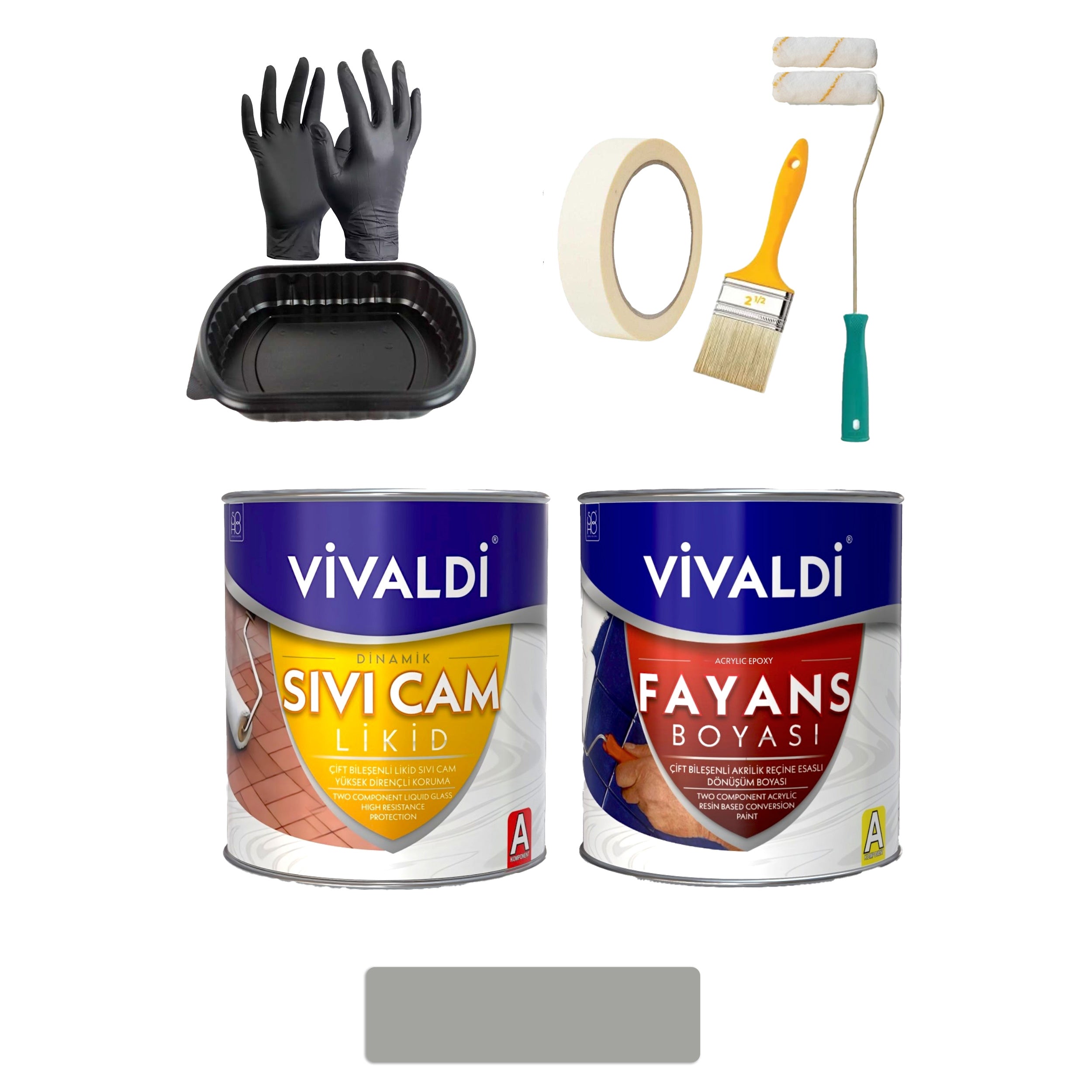 Fayans Boyası Seti Sıvı Cam Ve Uygulama Seti Mutfak,Mermer,Banyo,Tezgah Boyama Seti